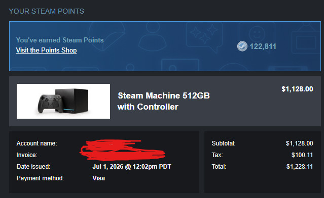 Steam Machine 512GB with Controller PRESALE CONFIRMED ORDER