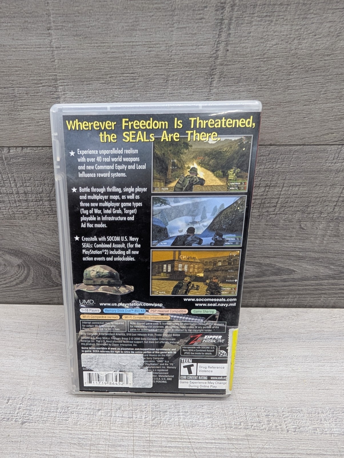 SOCOM: U.S. Navy SEALs — Fireteam Bravo 2 (Sony PSP, 2006) Tested