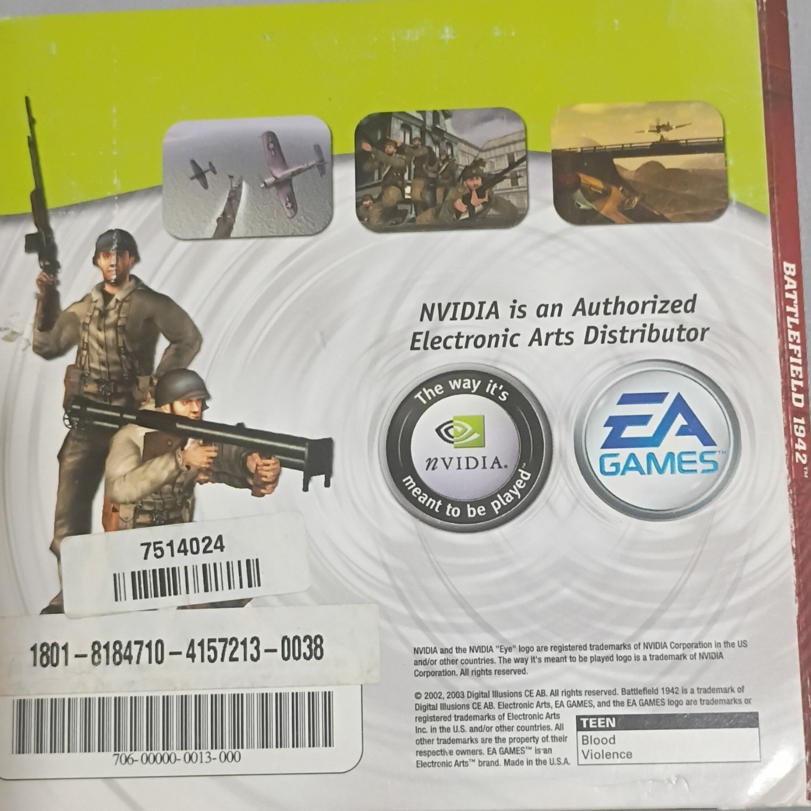 Electronic Arts Battlefield 1942 PC Game T-Teen Rated Battlefield Series