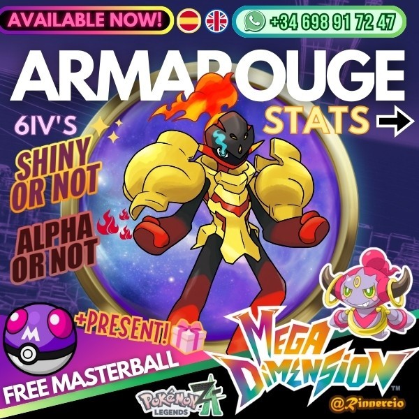 Armarouge Shiny Alpha 6IVs Competitive for Pokemon ZA Legends + Free Masterball