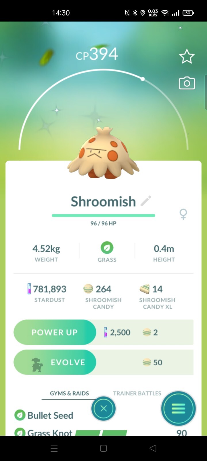 ✨Shiny Shroomish, Pokèmon Go, registered or ultra friends✨