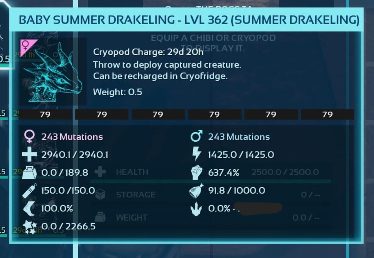 DRAKELING SUMMER BLACK ID79 PAIR BABY ARK ASCENDED PVE PC/XBOX/PS5