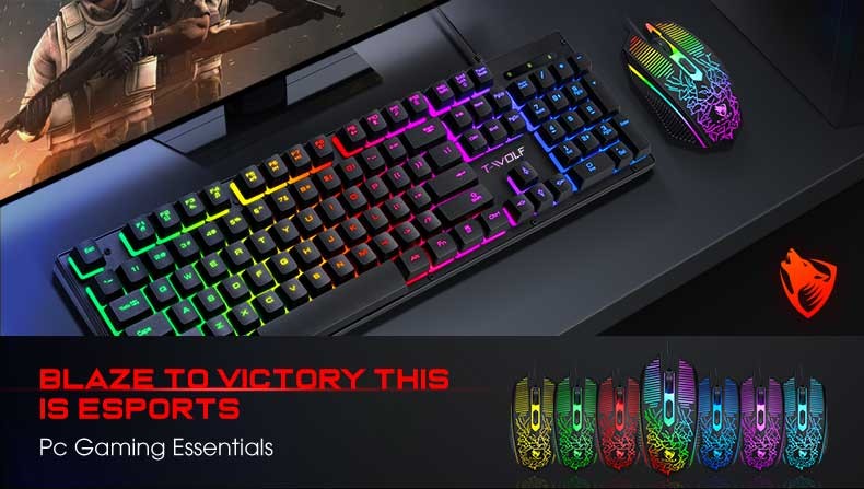 3 IN 1 PC Gaming Keyboard Mouse Gaming Headset Set RGB LED Backlit USB Wired