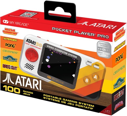 My Arcade DGUNL-7015 Atari Pocket Player Pro Handheld Portable Gaming System 100