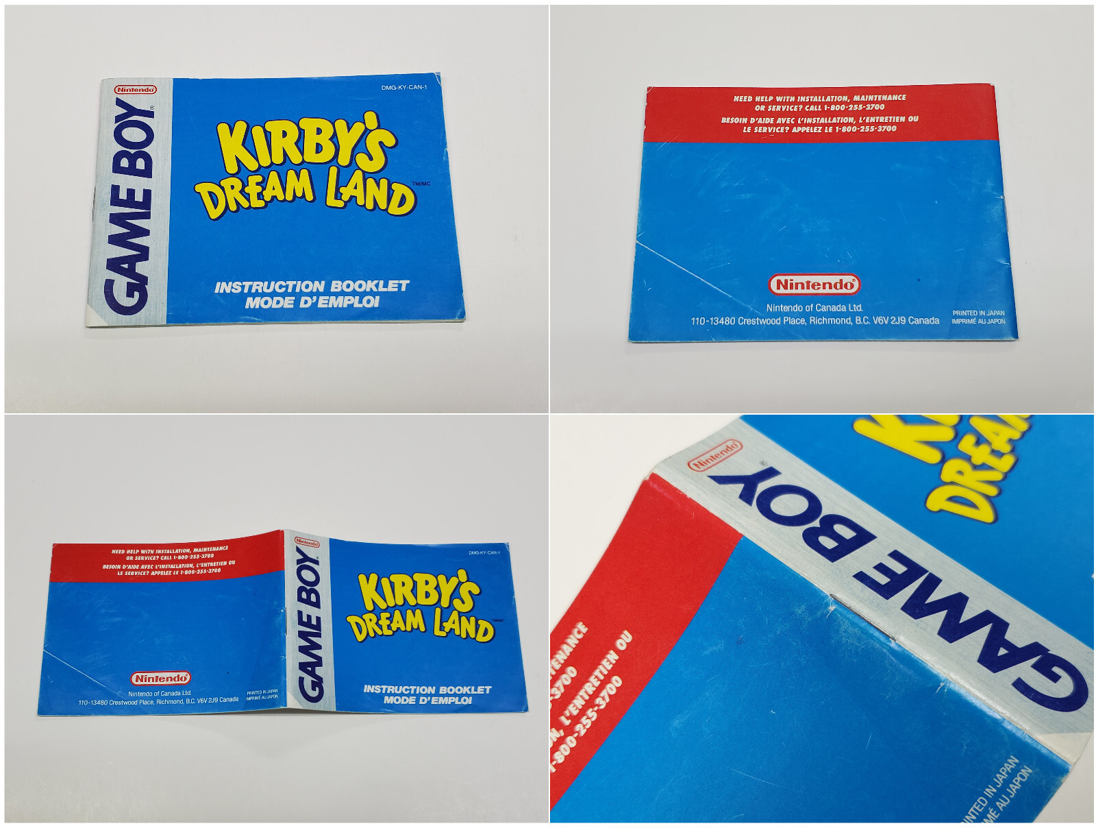 Kirby’s Dream Land Nintendo Game Boy Box & Manual *tear