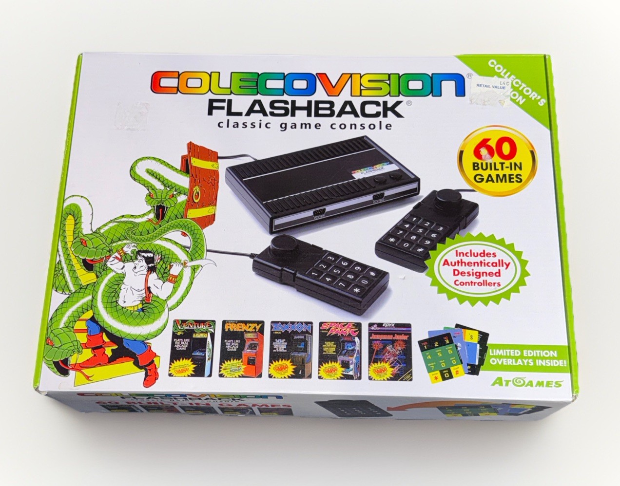 AtGames ColecoVision 32MB Black Game Console Open Box 60 Games Flashback Limited