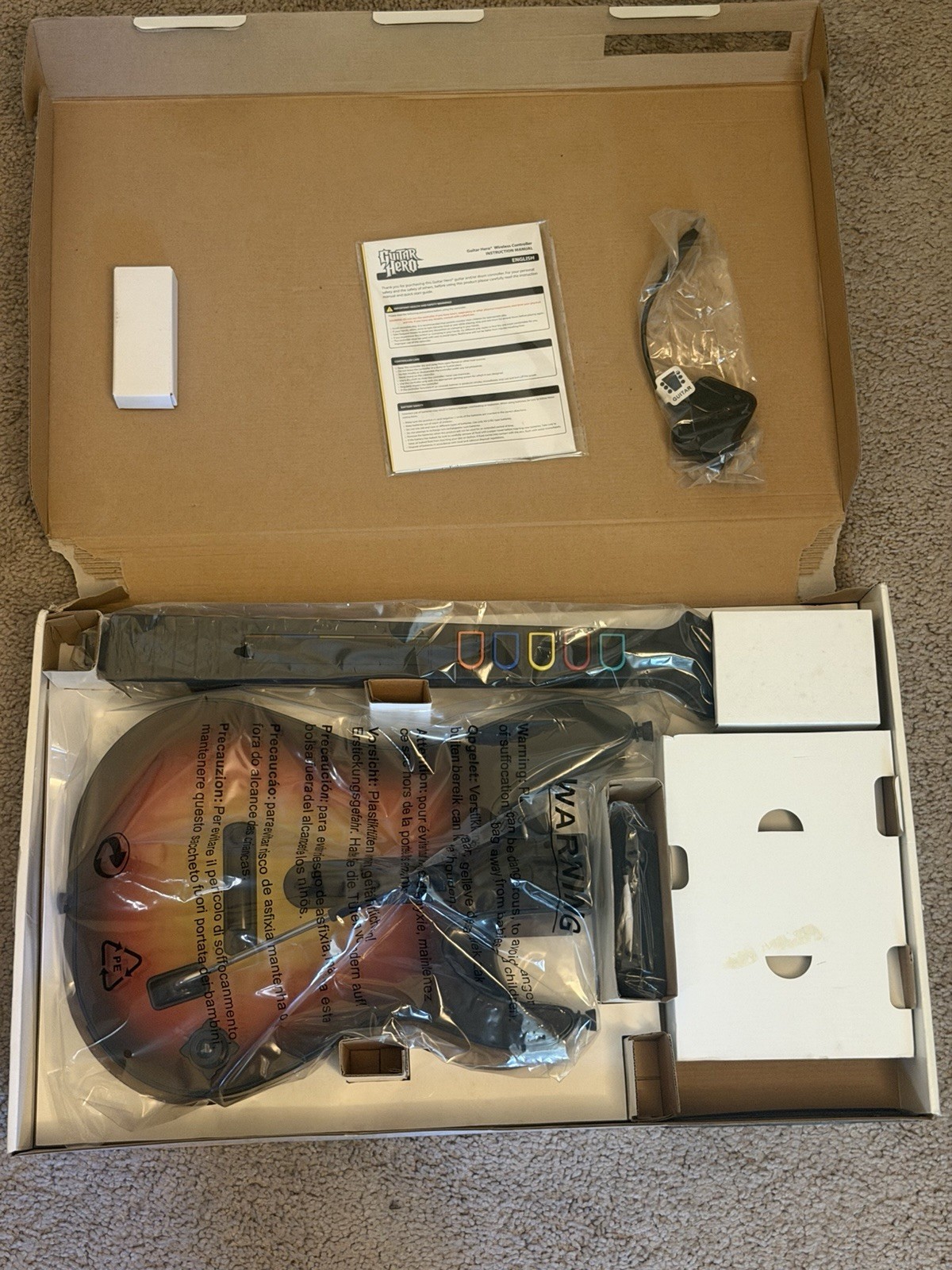 New NIB Guitar Hero World Tour PS3 Wireless Guitar Controller Dongle NO Game