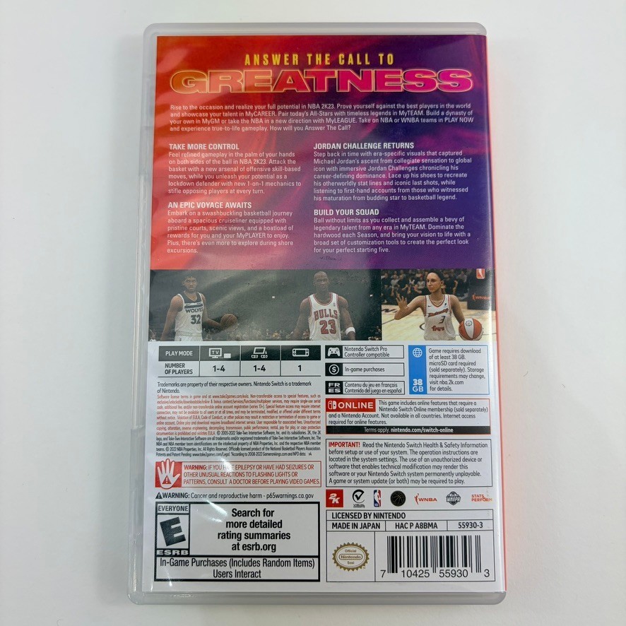 NBA 2K23 – Nintendo Switch Basketball Game w/Case (Pre-Owned) – Tested