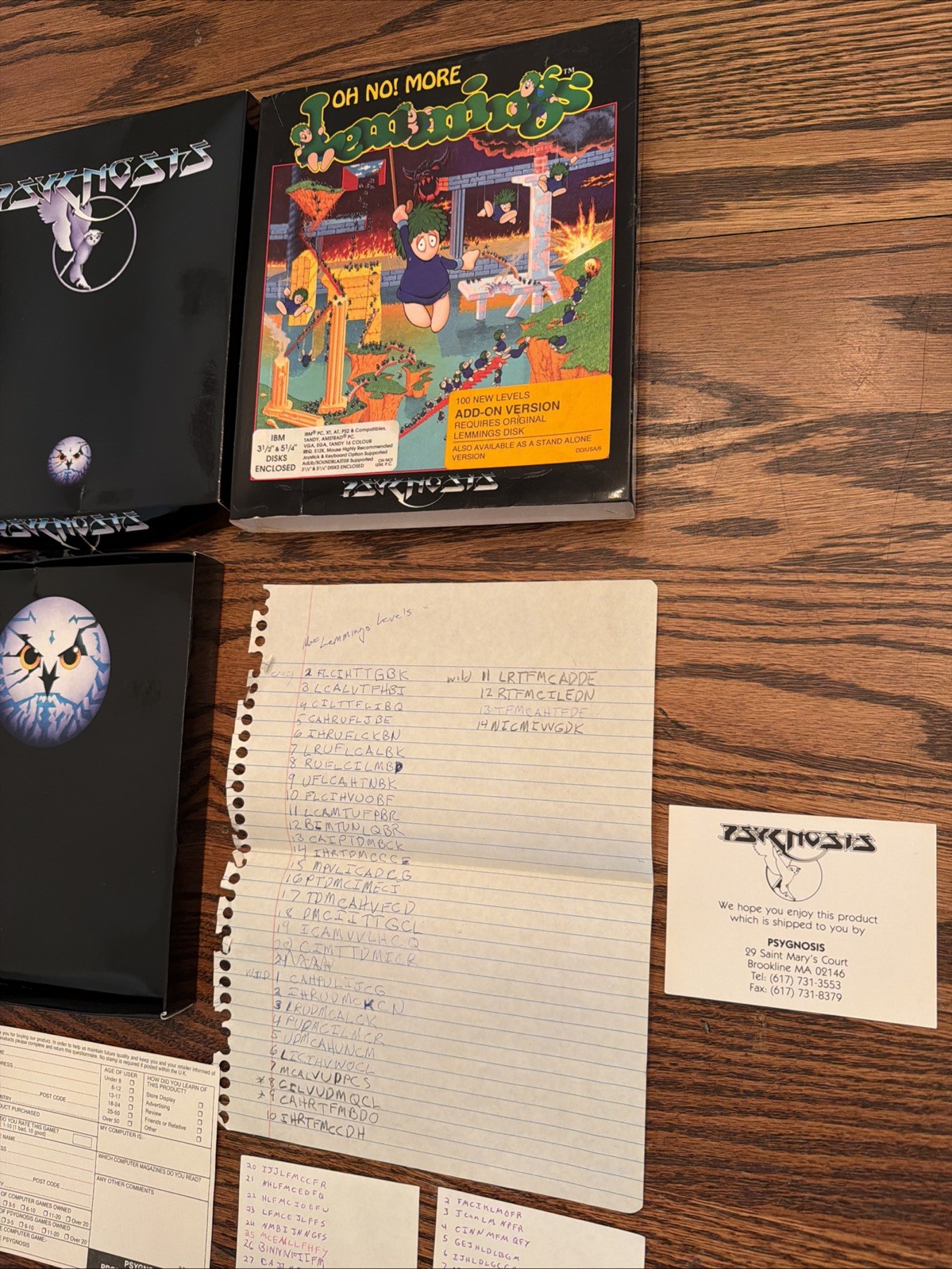 1991 Lemmings Game IBM PC Big Box 5.25” Disks with Manual and Box RARE GUC