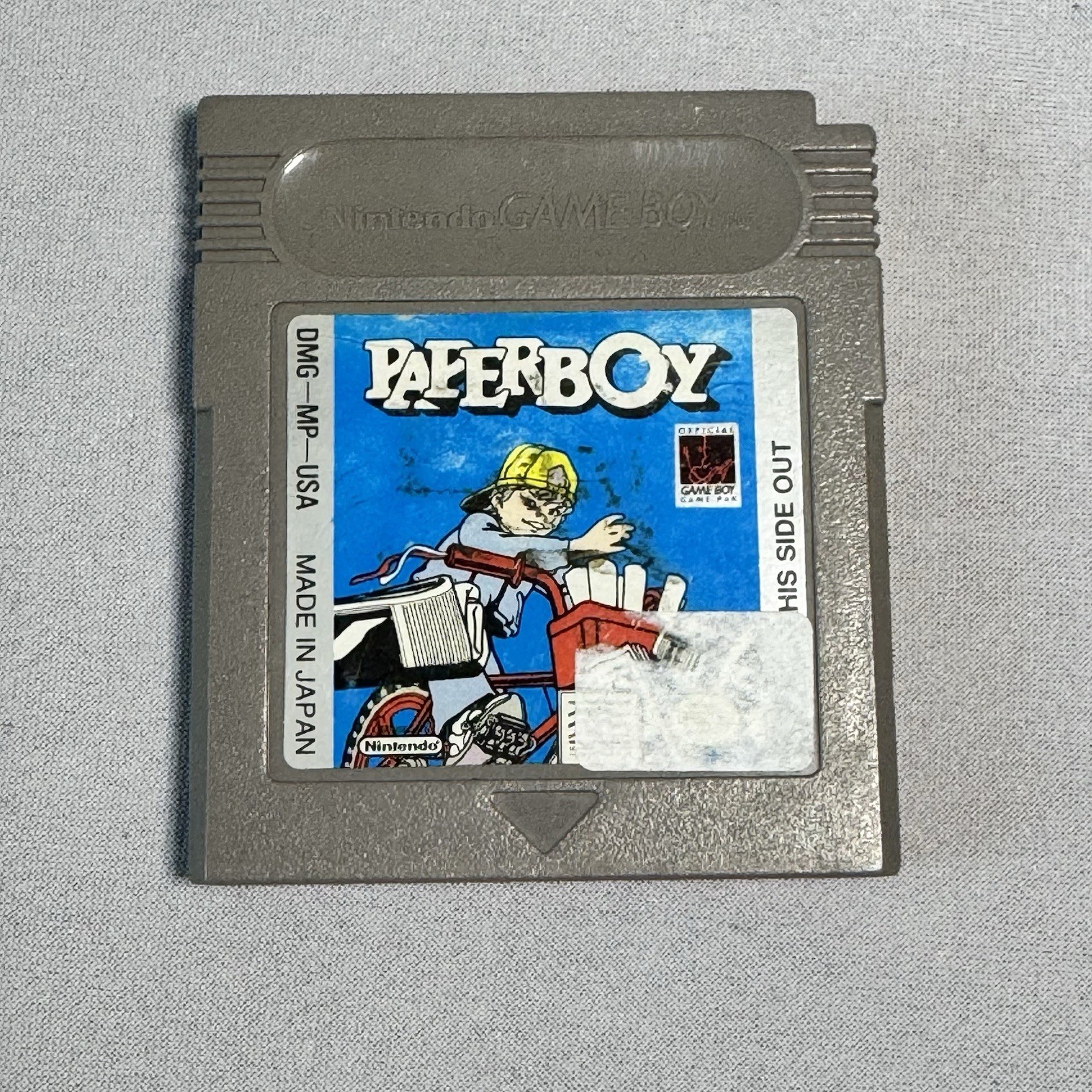 Paperboy Game Boy 1990 Authentic Nintendo Cart Tested Works Label Wear