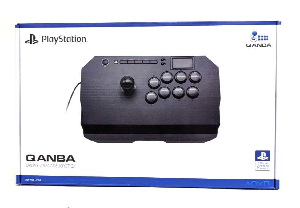 QANBA Drone 2 Arcade Joystick For PS5, PS4 Wired USB cord length 7.5ft Black