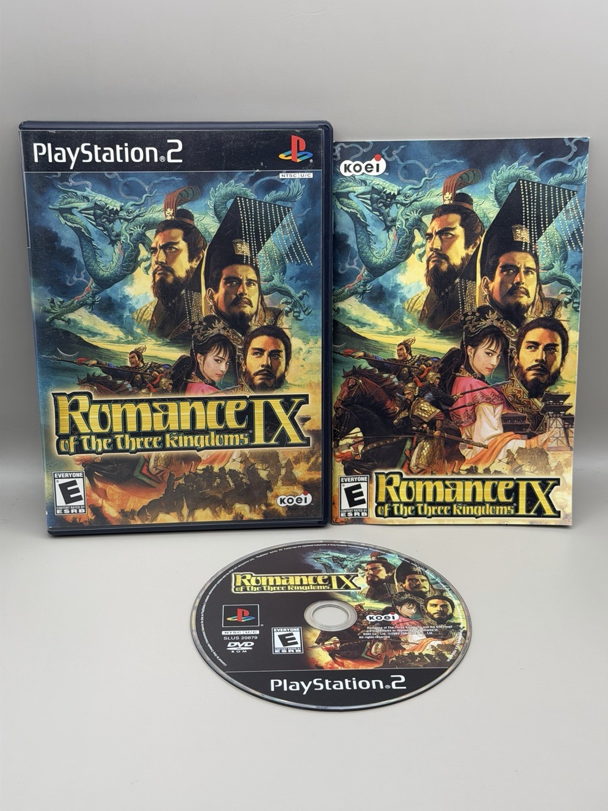 Romance of the Three Kingdoms IX (Sony PlayStation 2, 2004) CIB W/Registration