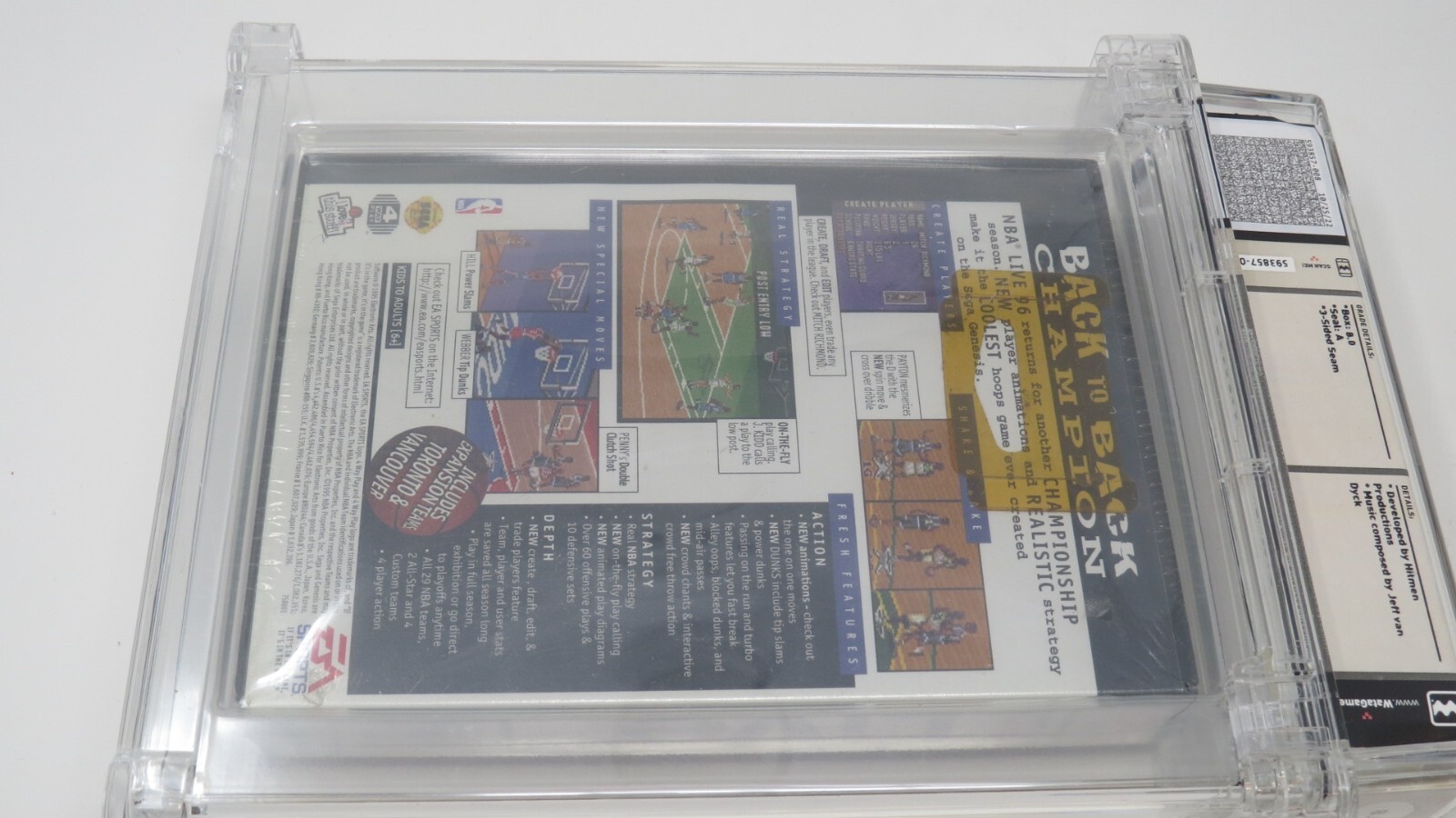 NBA Live ’96 Basketball Sega Genesis Factory Sealed Video Game Wata Graded 8.0 A