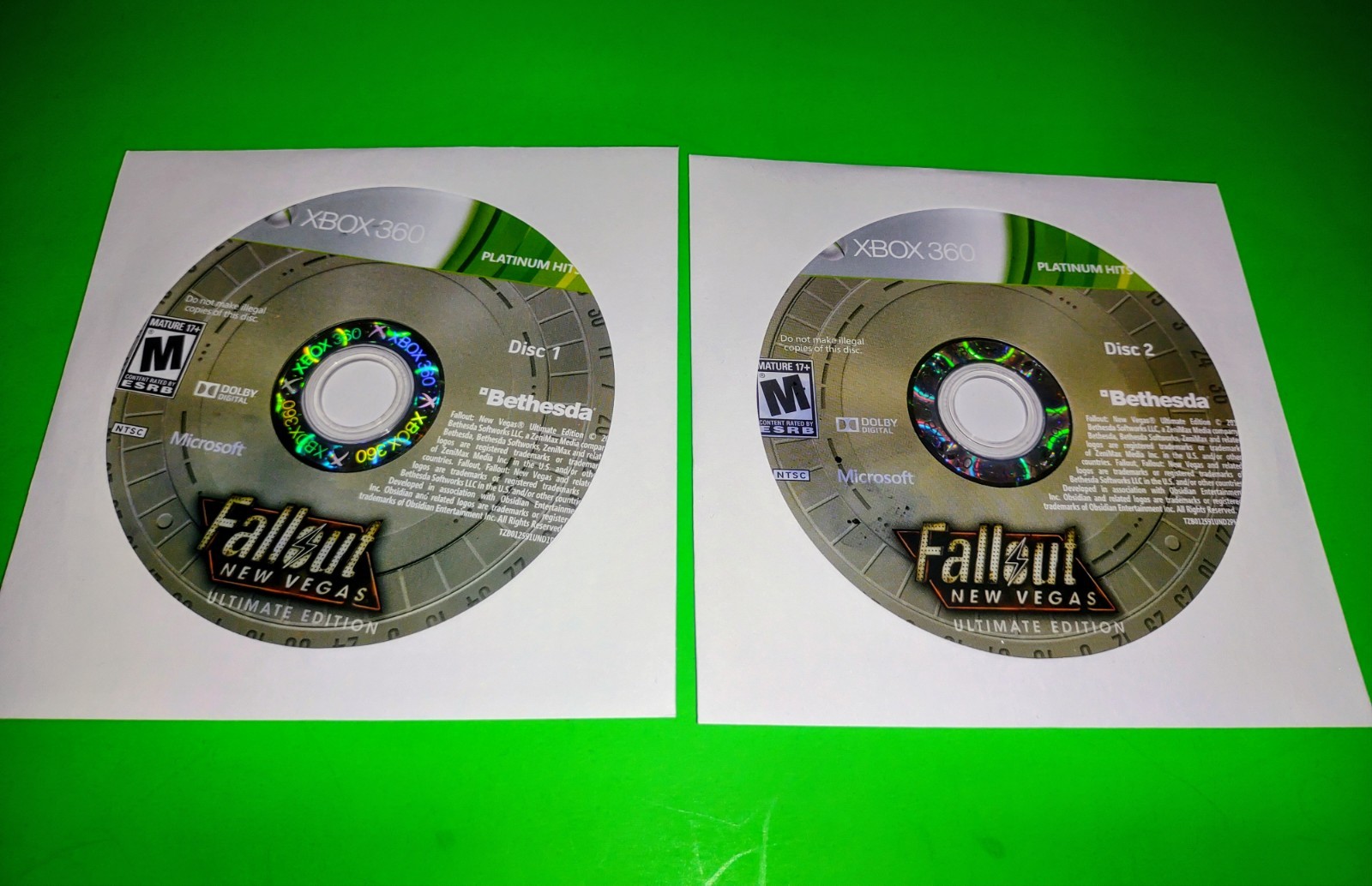 Fallout New Vegas Ultimate Edition (Microsoft Xbox 360, 2012) Discs Only 1 & 2