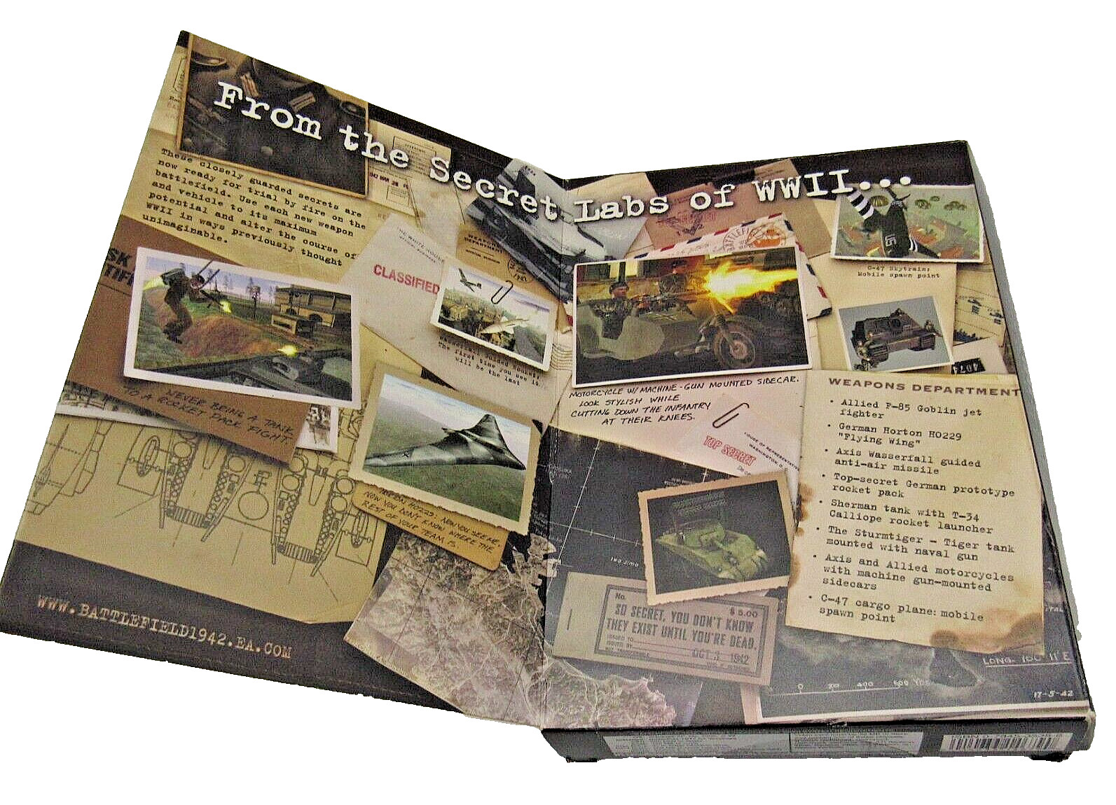 Battlefield 1942: Secret Weapons of WWII (PC, 2003) Expansion Pack with Key