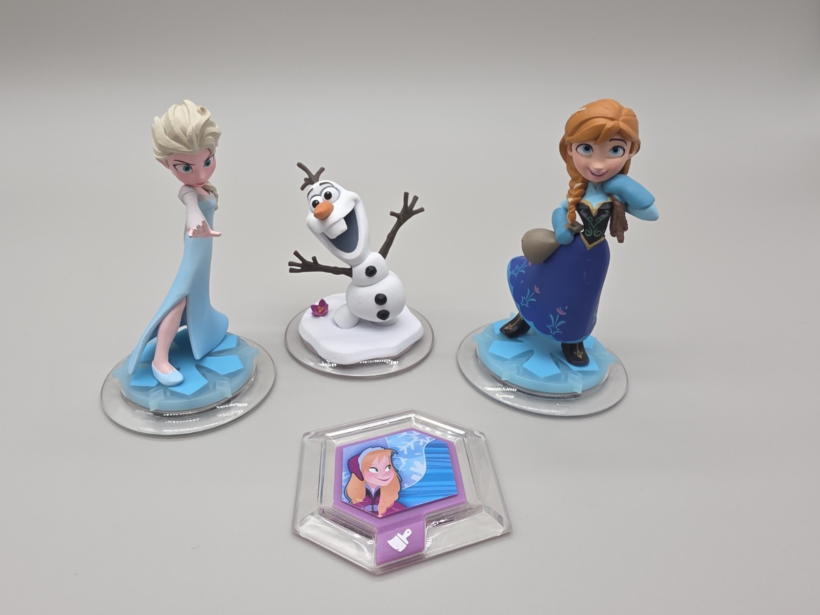 Disney Infinity Frozen Lot Elsa Anna Olaf Figure Set + Power Disc Disney 2.0