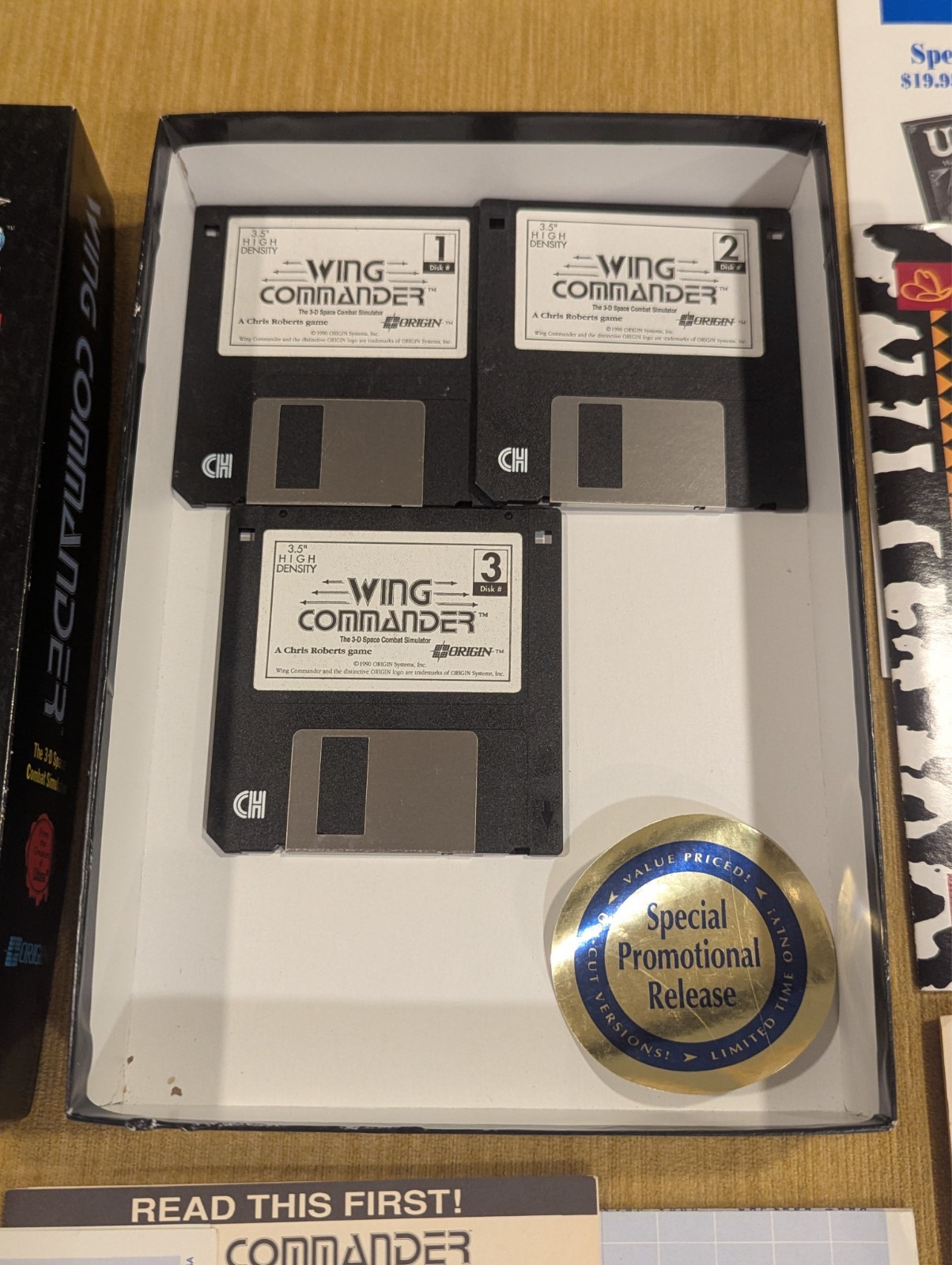 Wing Commander 1990 Origin IBM PC 5.2″ Floppy CIB