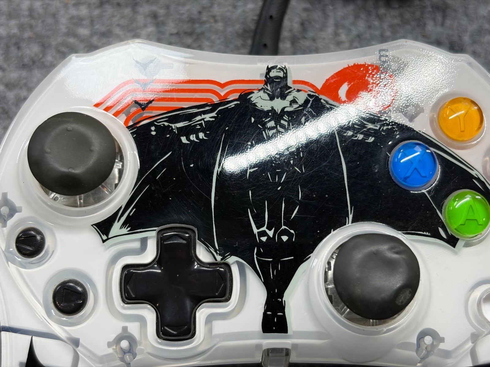 Mad Catz Original Xbox White Batman Begins Wired Controller W/ Breakaway WORKS!