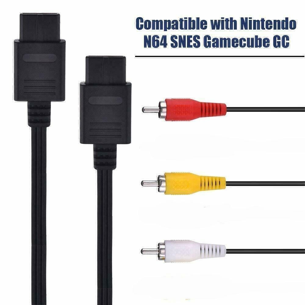 FOR NINTENDO 64 N64 AV AUDIO VIDEO A/V CABLE CORD WIRE TV GAME HTE CABLE 6ft New