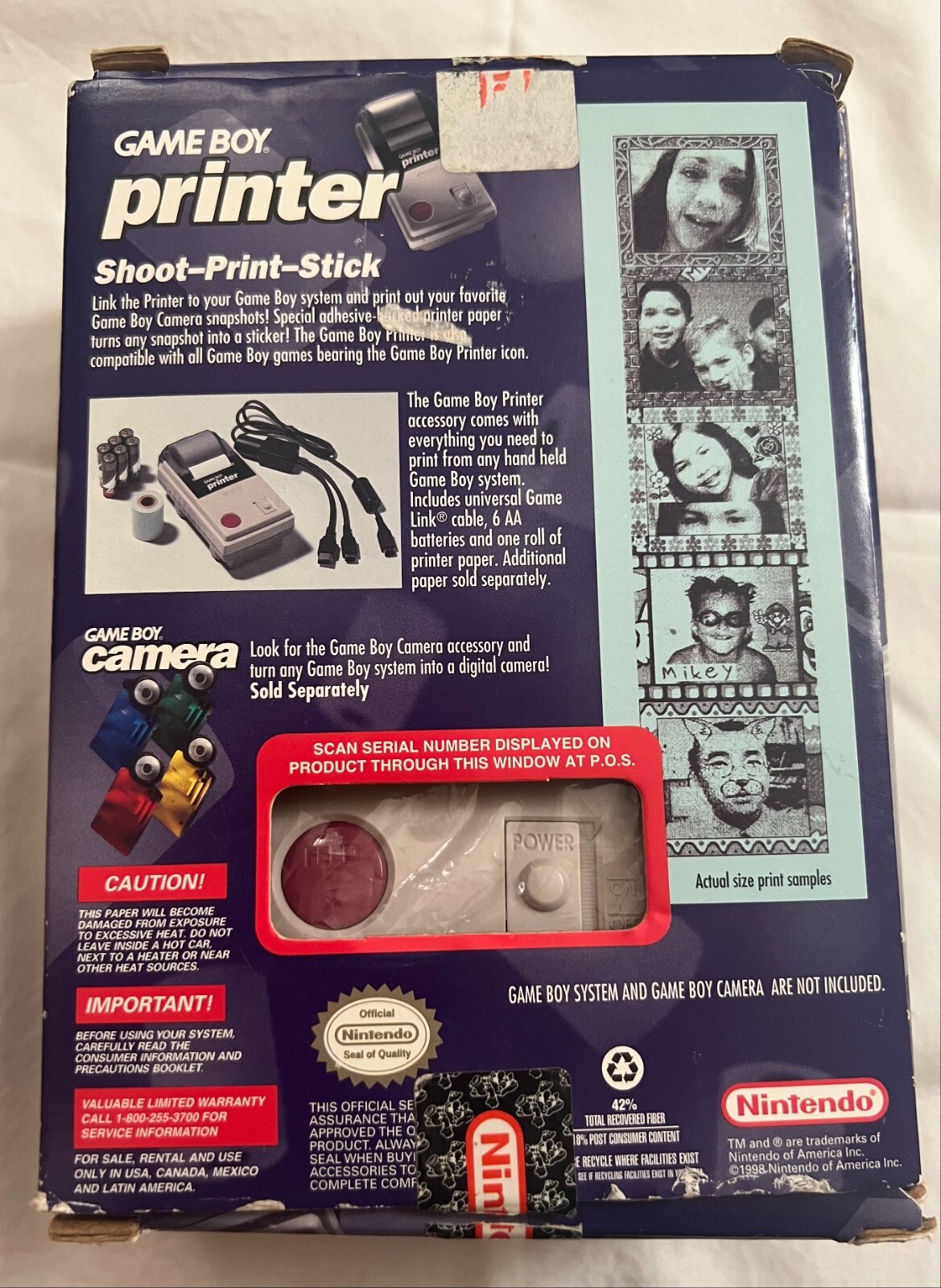 NIB New In Box Nintendo Game Boy Printer