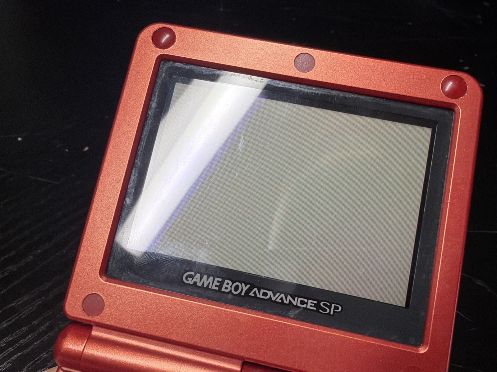 GBA SP Console Flame Red AGS-001 Nintendo Game Boy Advance Tested Good Shape
