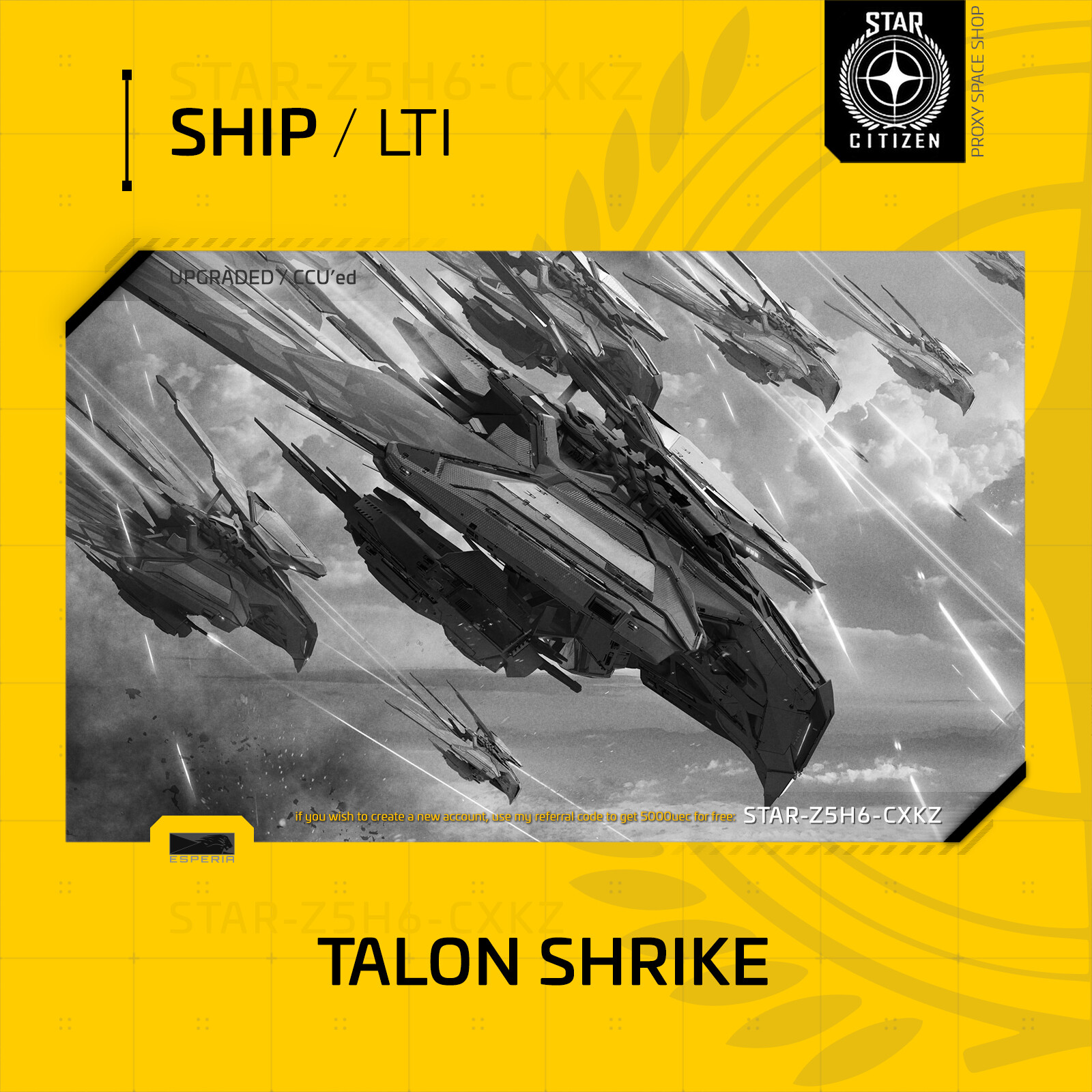 Star Citizen – ESPERIA TALON SHRIKE – LTI – (Lifetime Insurance)