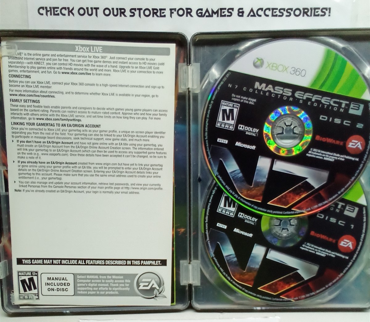 Mass Effect 3 Collector’s Edition Steelbook (Xbox 360, 2012) Complete Tested