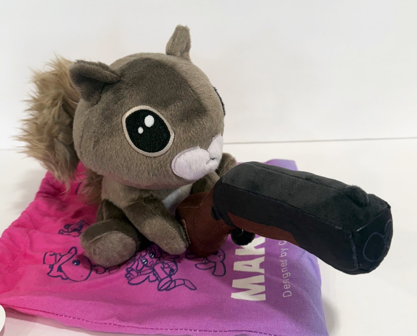 RARE Makeship SQUIRREL WITH A SHOTGUN Gun Video Game Limited Plush Only 523 Made