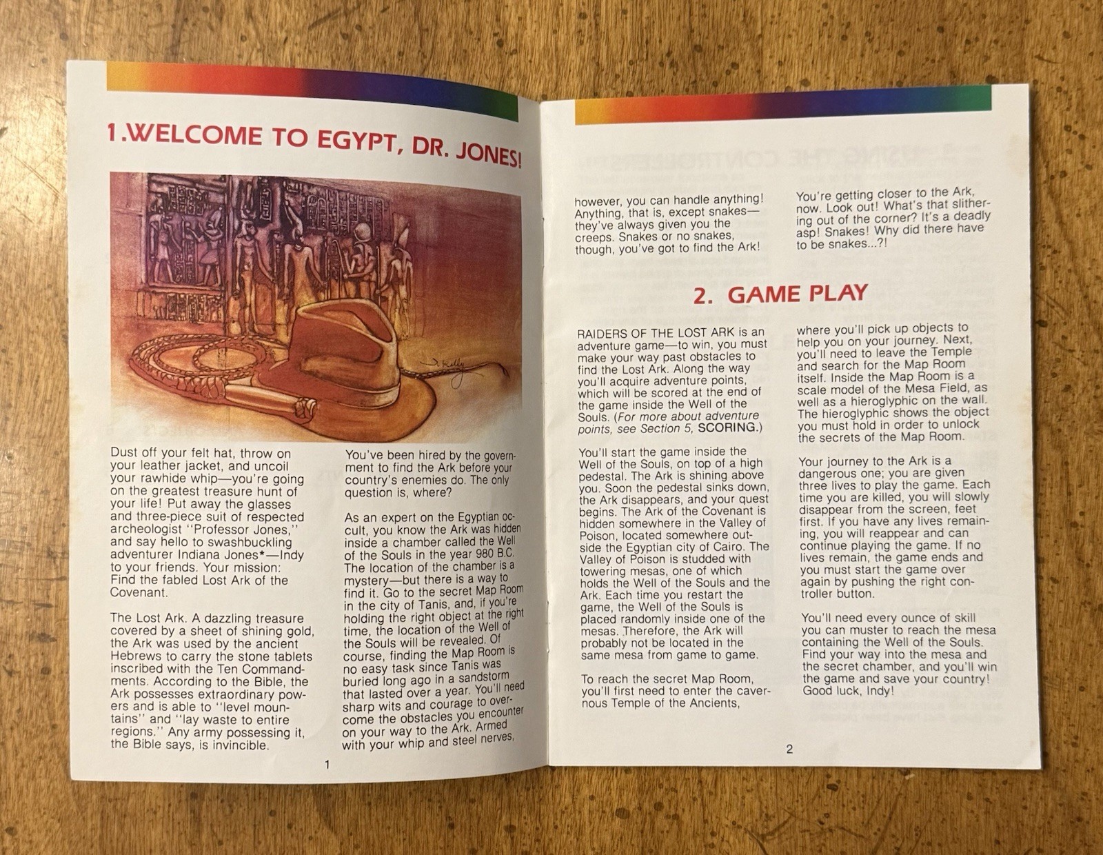 VINTAGE 1980s Atari 2600 Raiders Of The Lost Ark Manual Booklet
