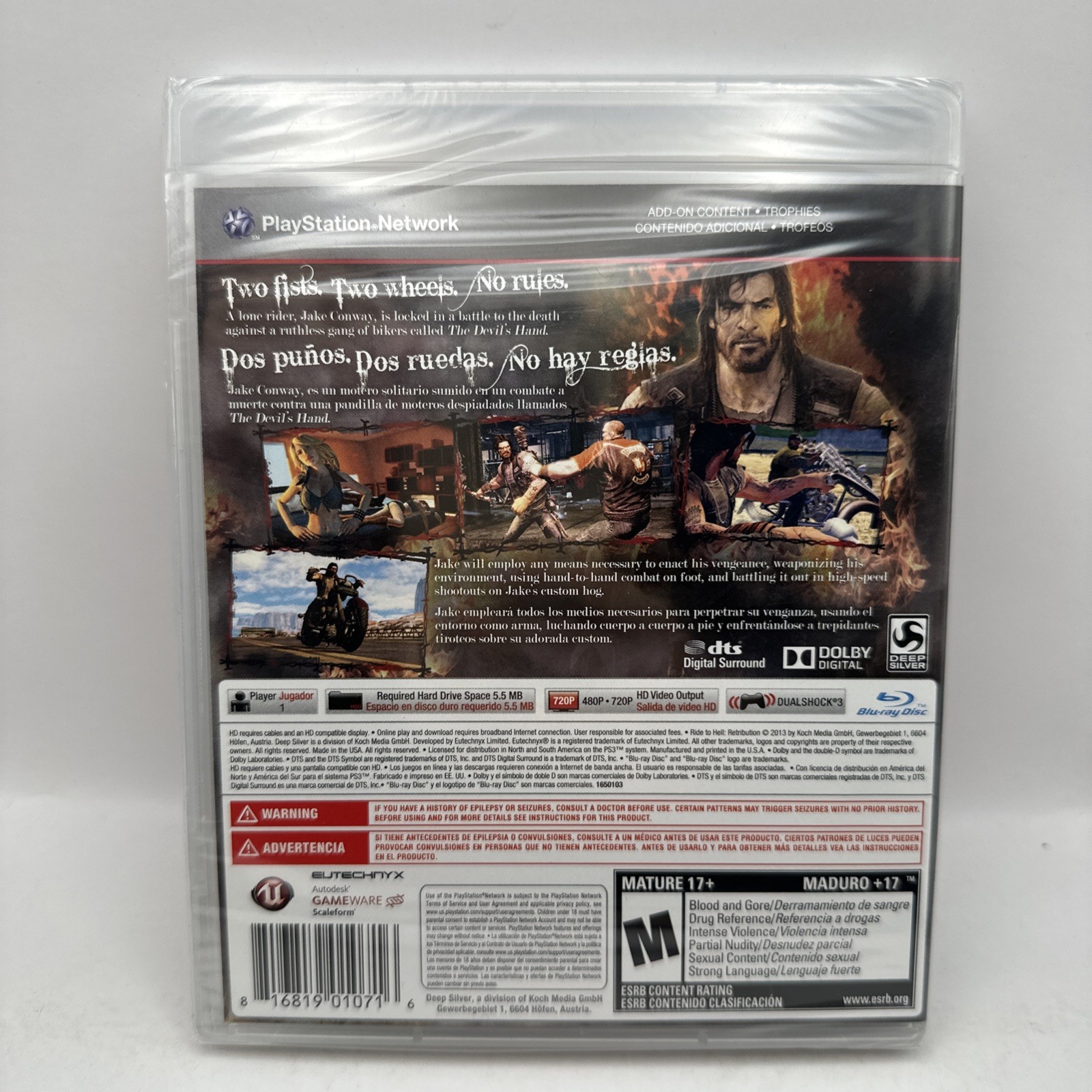Ride to Hell Retribution Playstation 3 PS3 2013 Brand New Sealed Deep Silver