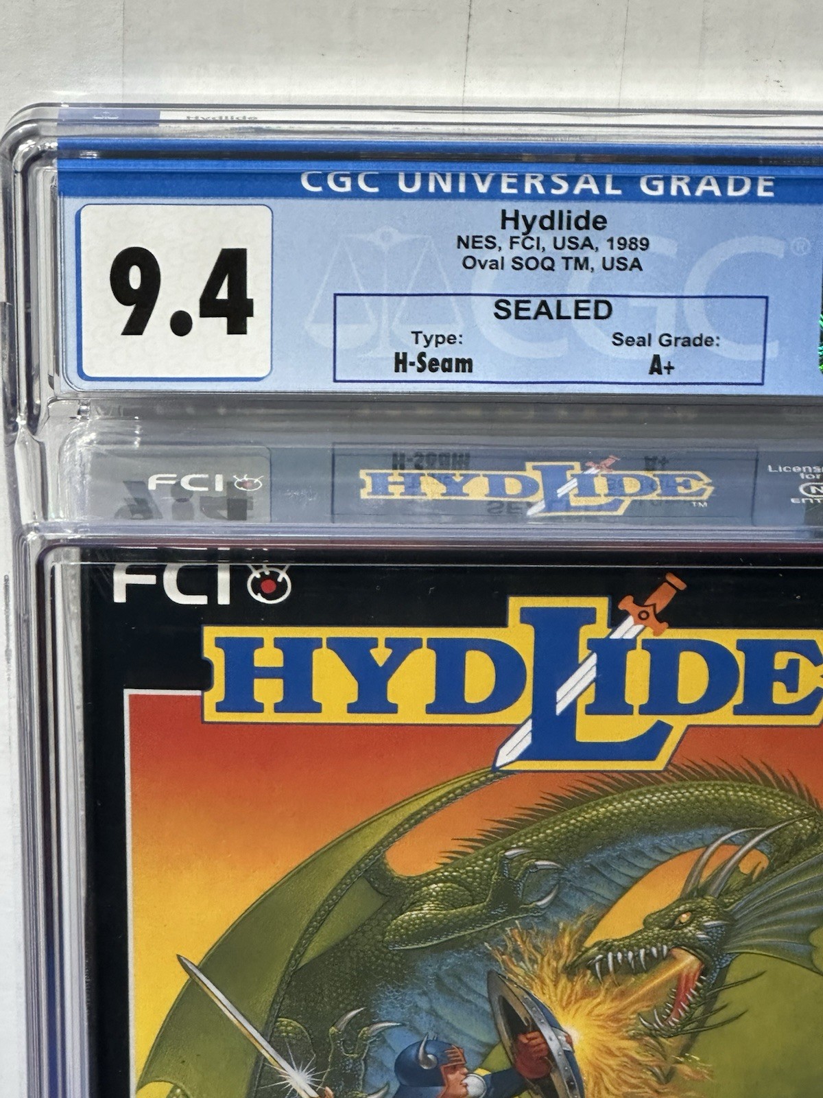 NES Nintendo HYDLIDE CGC 9.4 A+ CIB | Oval SOQ TM, USA 1989