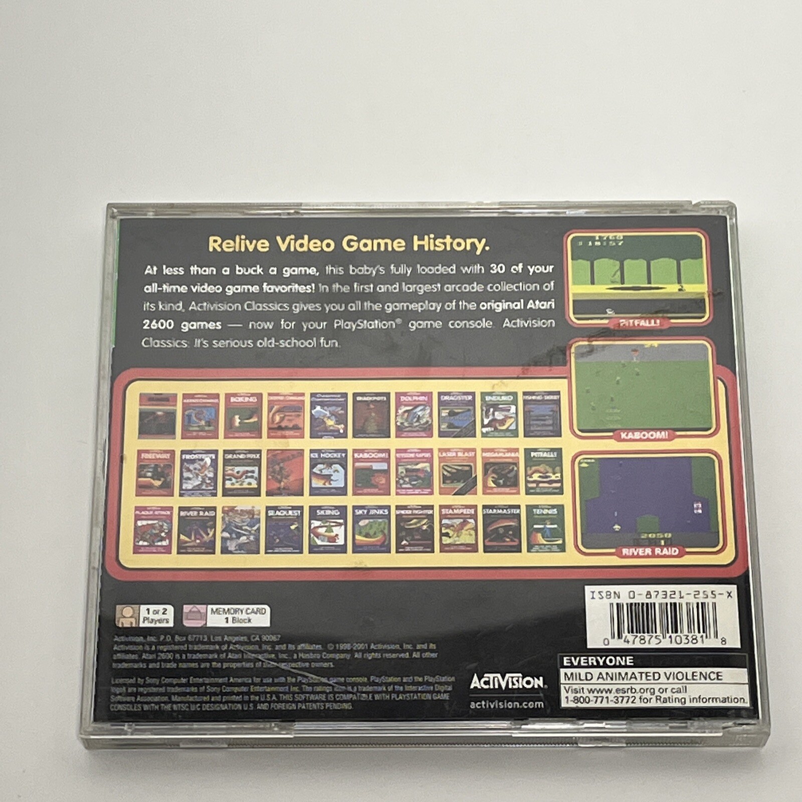 Activision Atari Classics (Sony PlayStation 1, 1998) PS1 Disk with Case + Manual