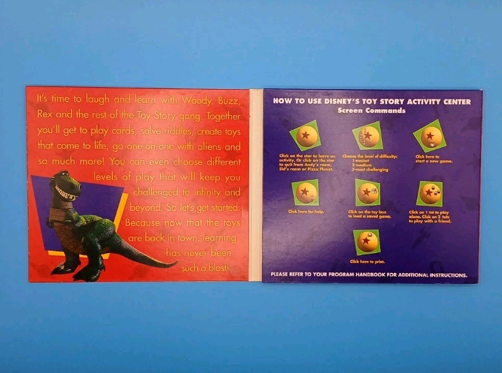 Disney’s Toy Story Activity Center (Windows/Mac, 1996) Windows 95 CD ROM GAME EX