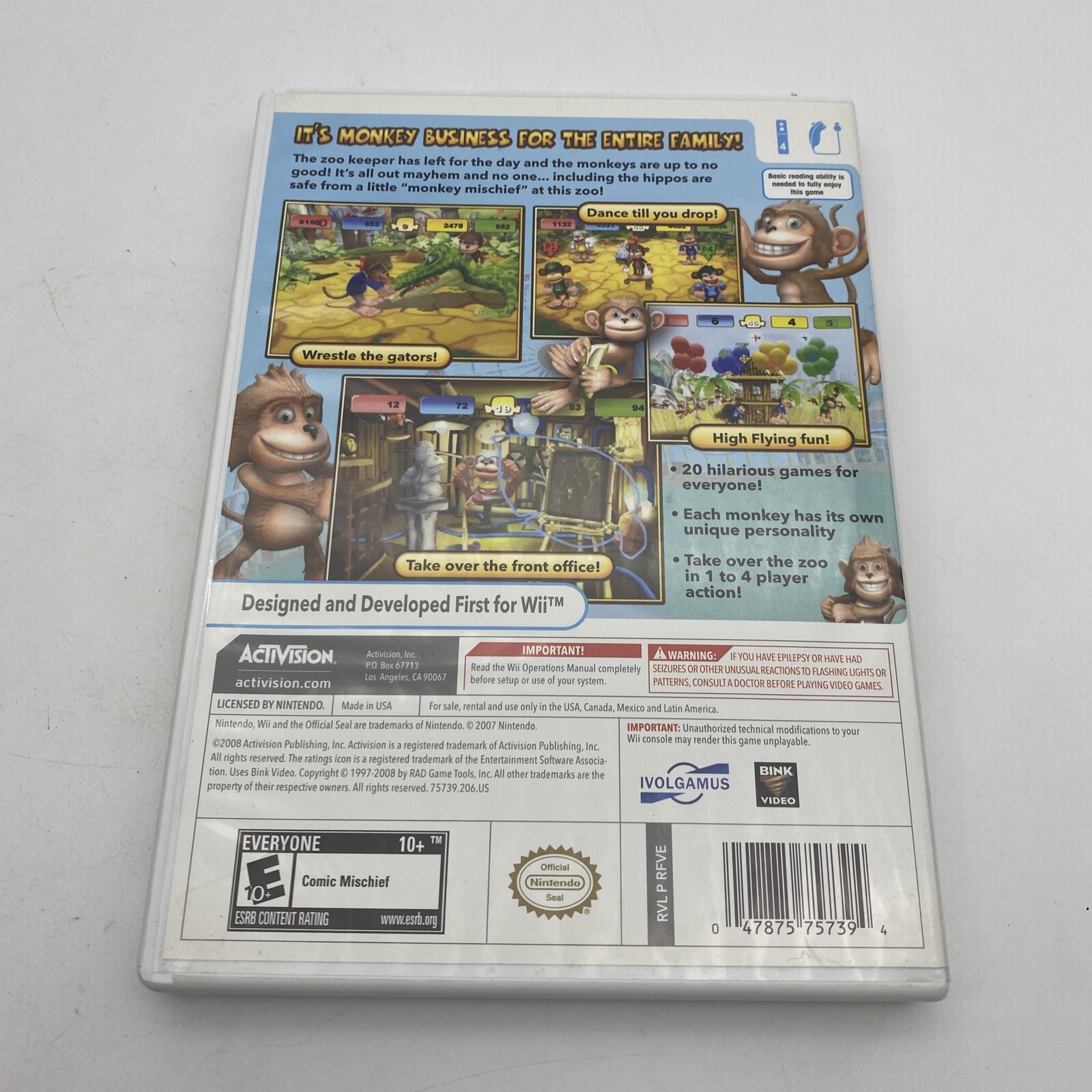 Monkey Mischief Party Time (Nintendo Wii, 2008) Complete