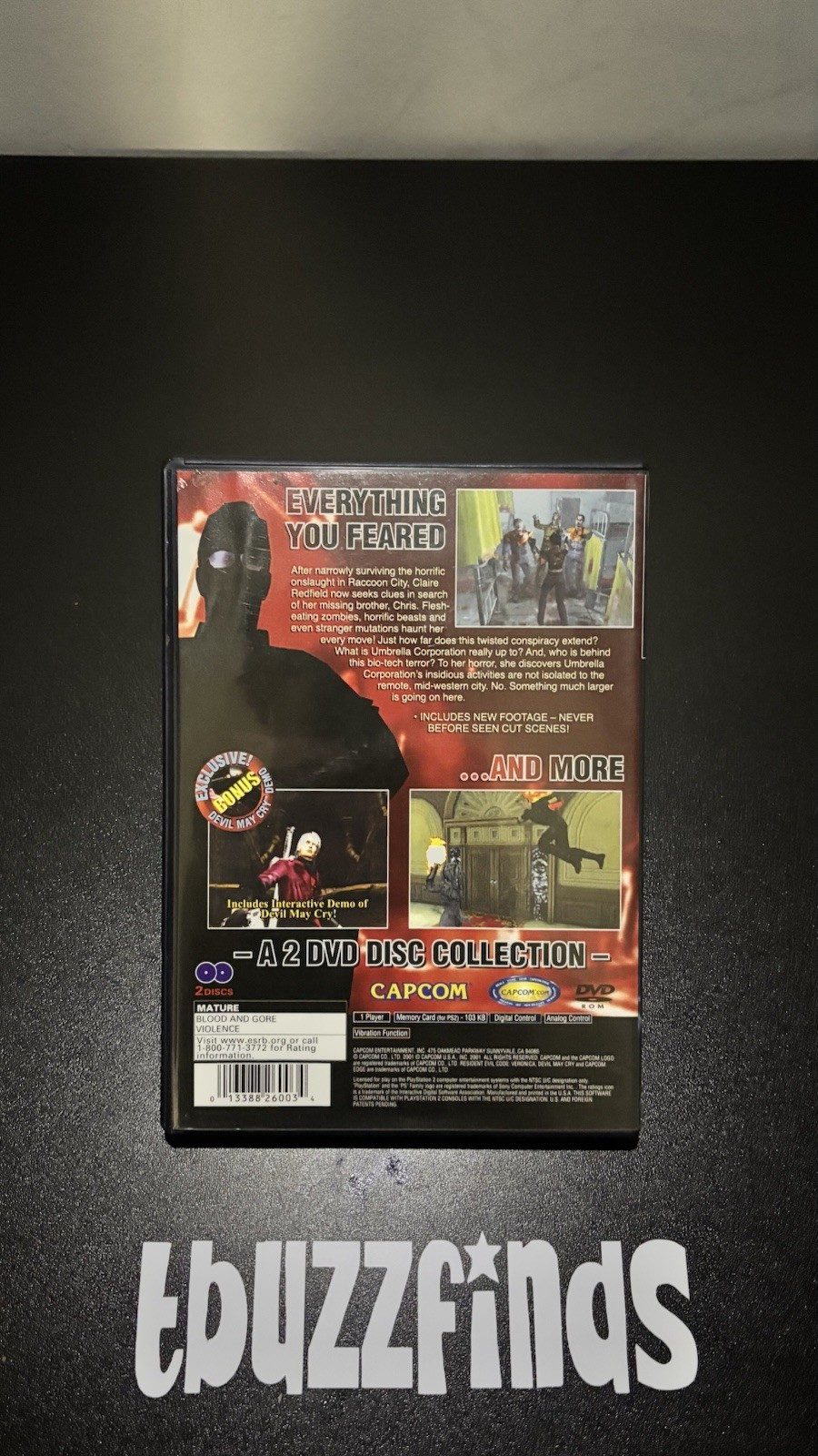 Resident Evil Code: Veronica X 5th Anniversary Edition PS2 (Manual, Demo)