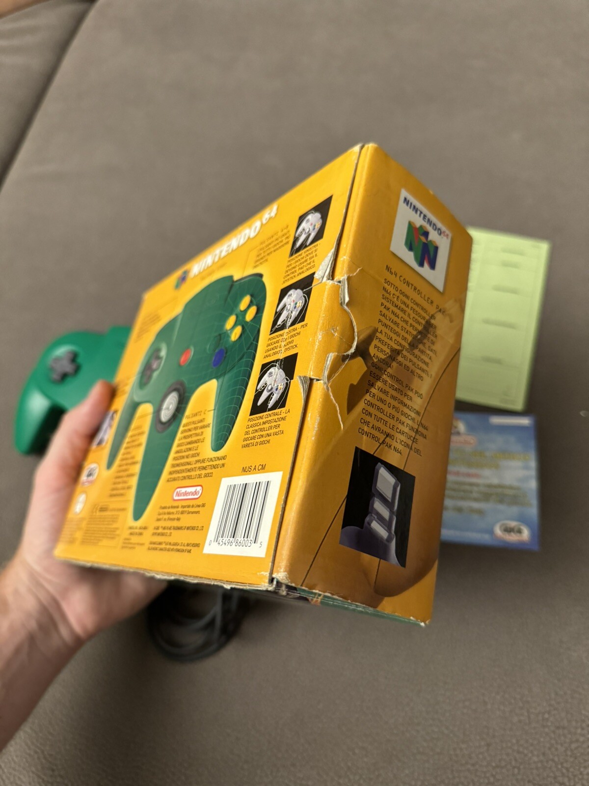 JOYSTICK – GREEN JOYPAD FOR NINTENDO 64 (N64) 100% ORIGINAL GIG ITALY – BOXED