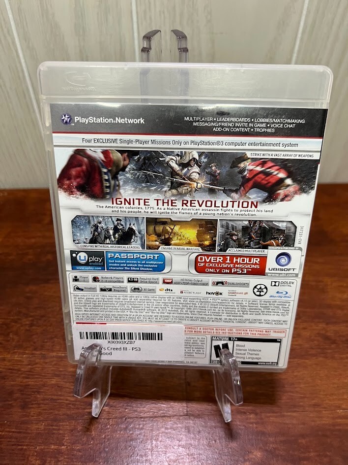 ASSASSIN’S CREED III PLAYSTATION 3 PS3 Free Fast Shipping CIB Tested