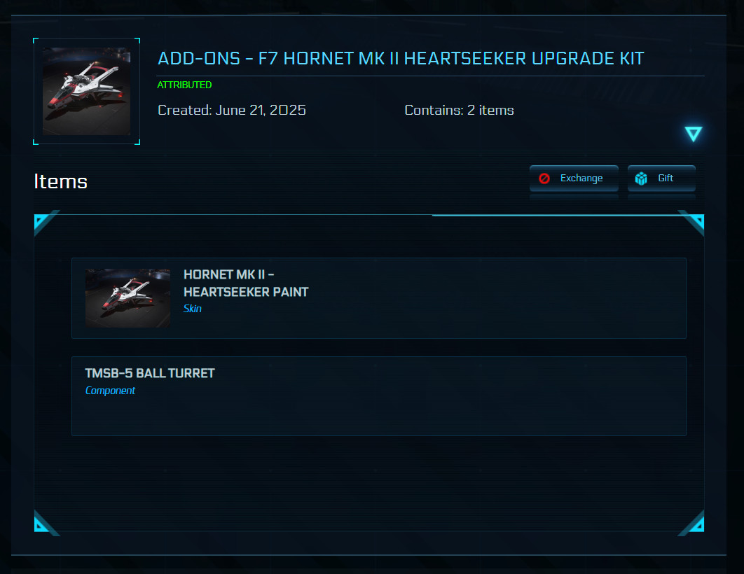 STAR CITIZEN – ADD-ONS – F7 HORNET MK II HEARTSEEKER UPGRADE KIT