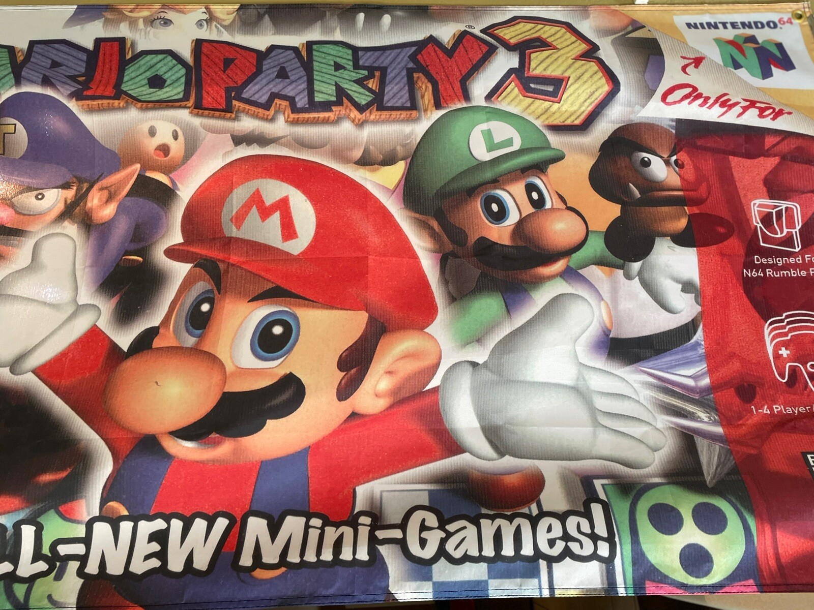 Mario Party 3 5ft Flag Nintendo N64 2001 Banner Poster