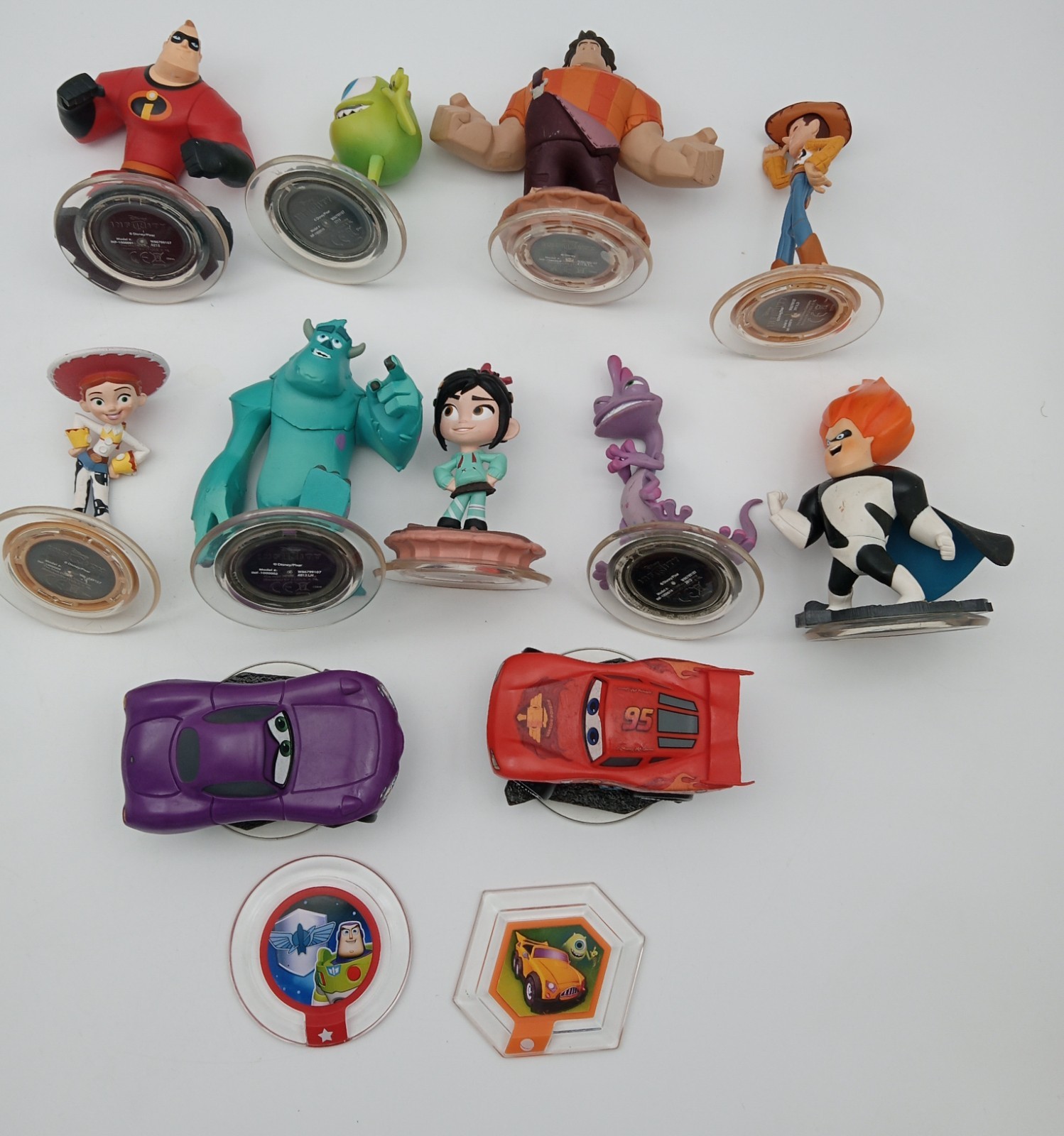 Mix Disney/Pixar Infinity Character Figures – Cars/Discs/Portal Base Lot Of 14