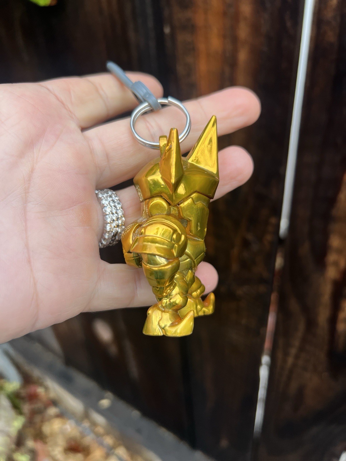 Overwatch Reinhardt Gold Backpack Hanger Keychain Clip