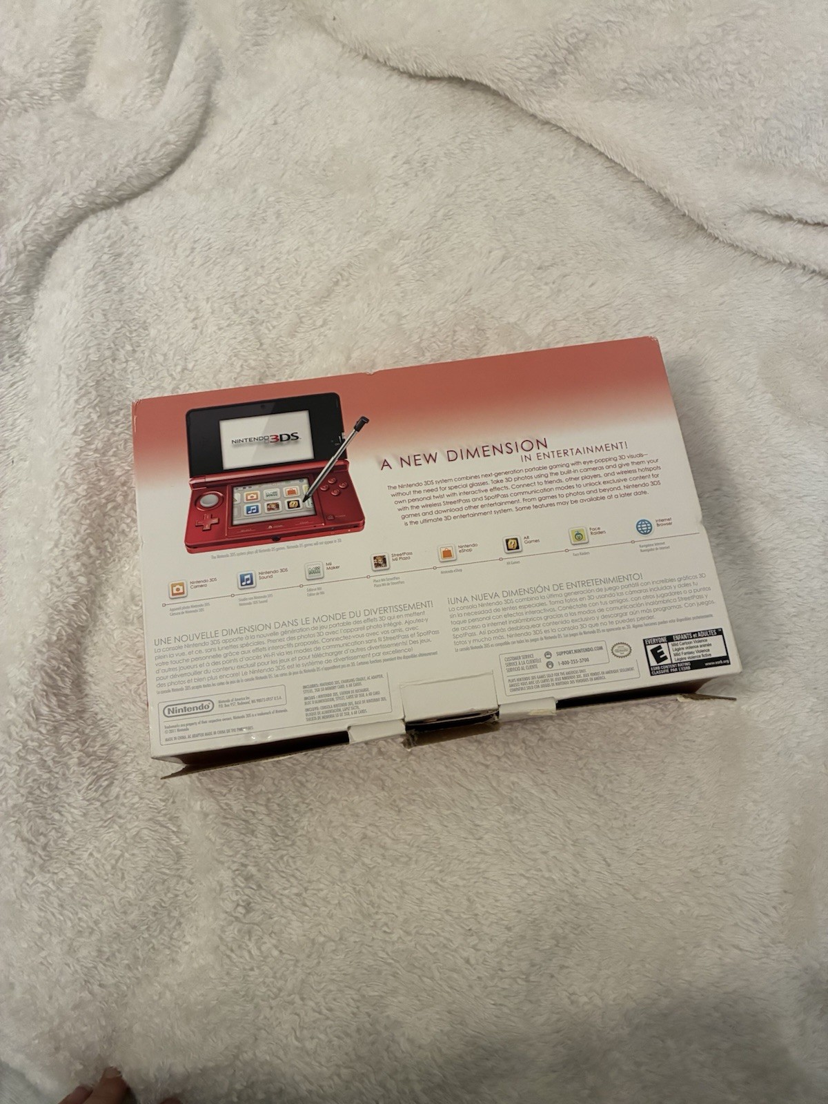 Nintendo 3DS Flame Red Handheld Console System Almost Complete w/Box TESTED work