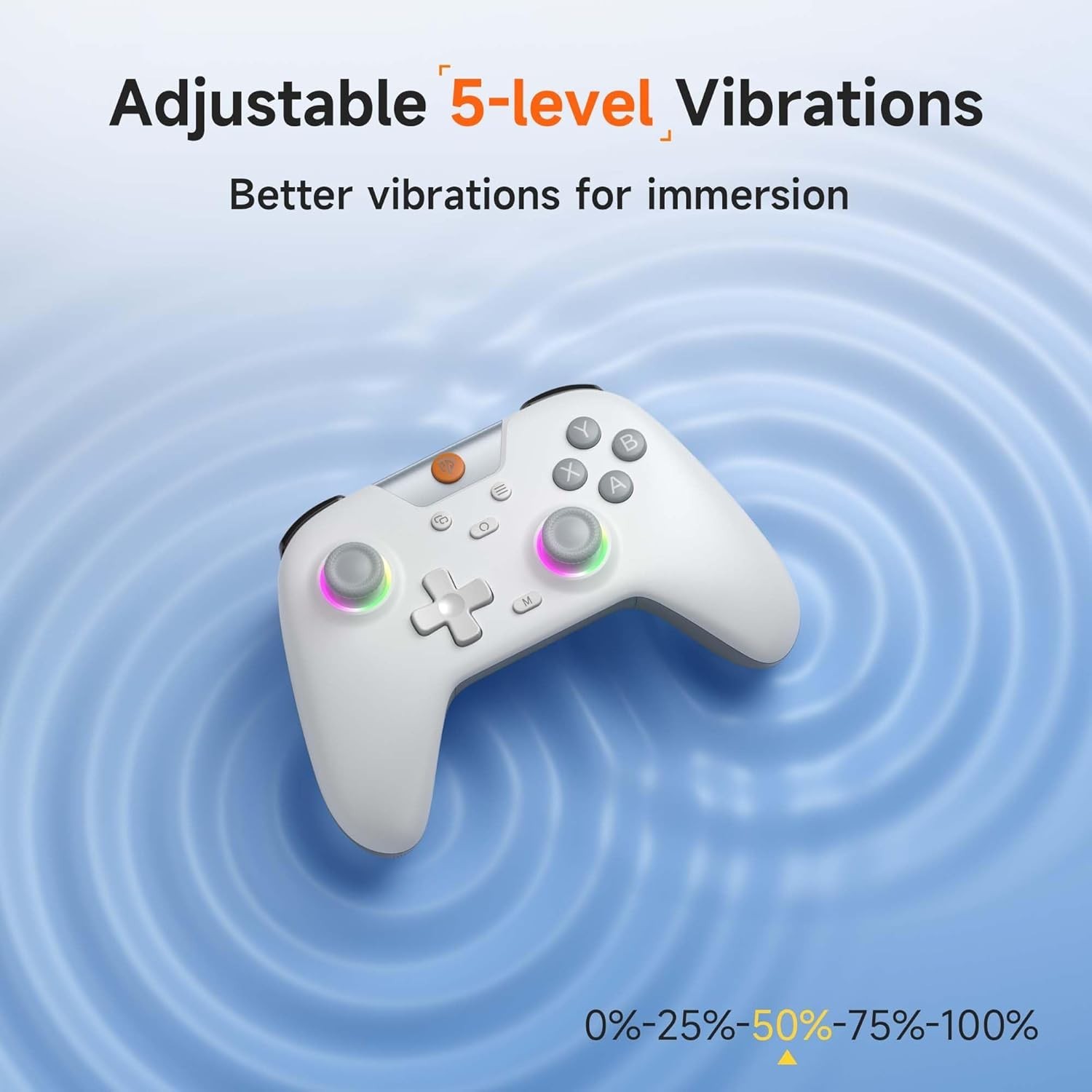 X05 Wireless Game Controller for PC/Android/Steam Deck with Extra Thumb Grips