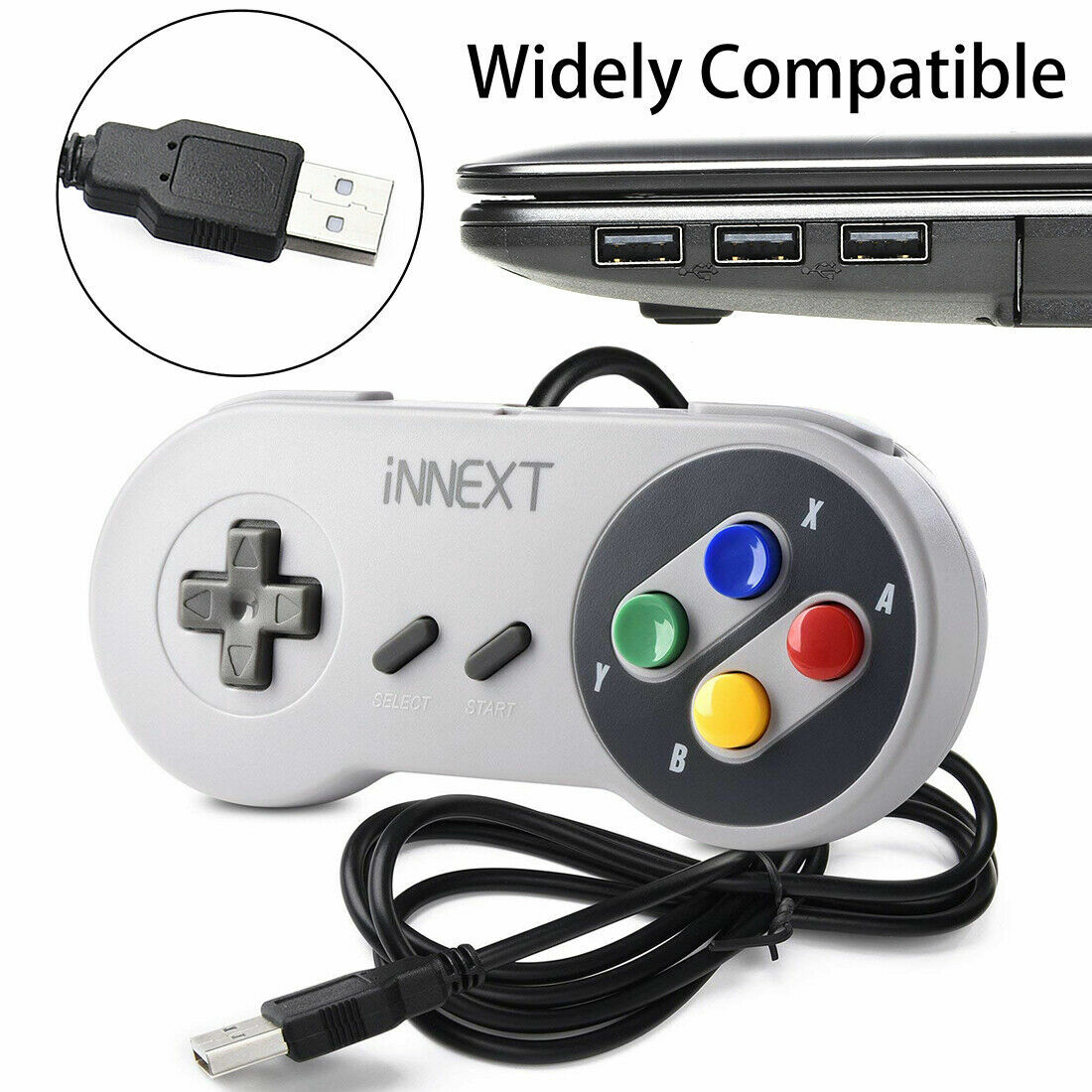 USB N64 Controller Wired/ Wireless SNES NES Joypad For Win PC MAC Raspberry Pi