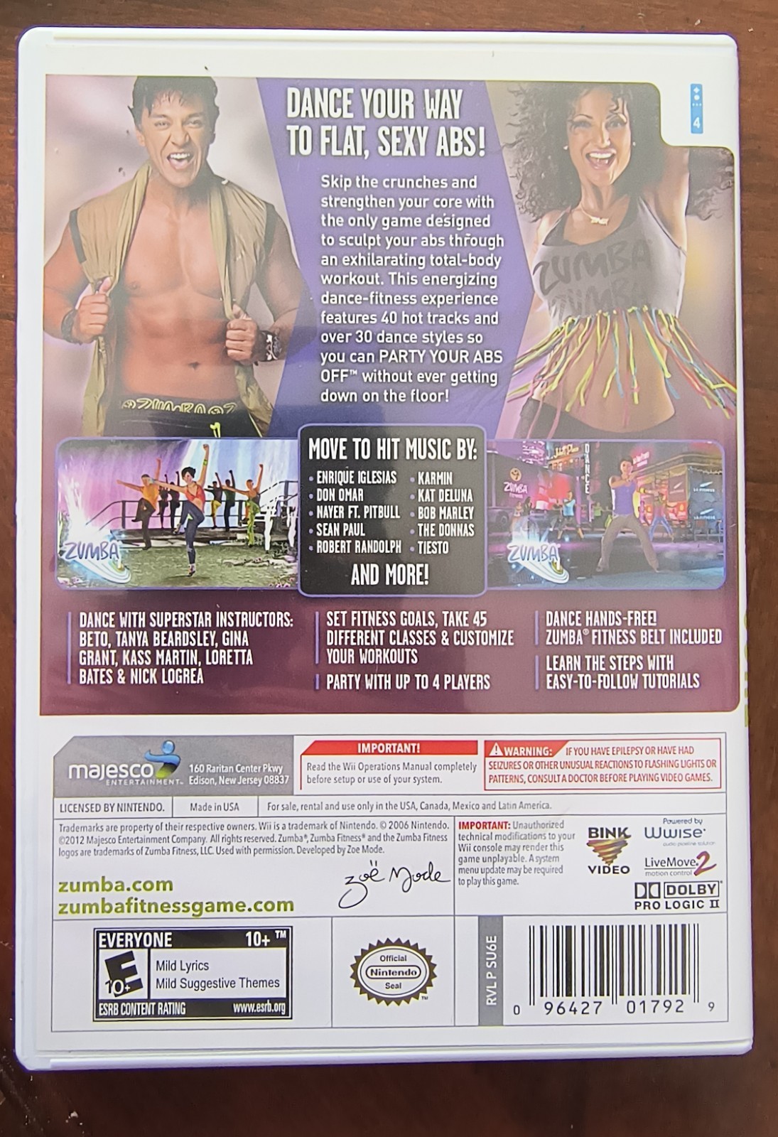 Zumba Fitness Core (Nintendo Wii, 2012) w/ Fitness Belt – Never Used