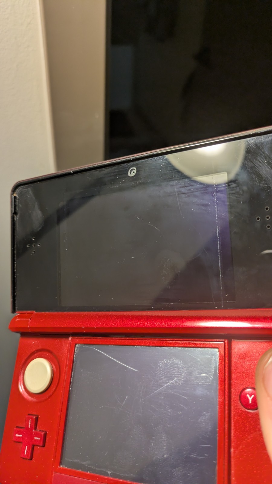 Nintendo 3DS Flame Red Handheld Console System With Charger CTR-001 Tested