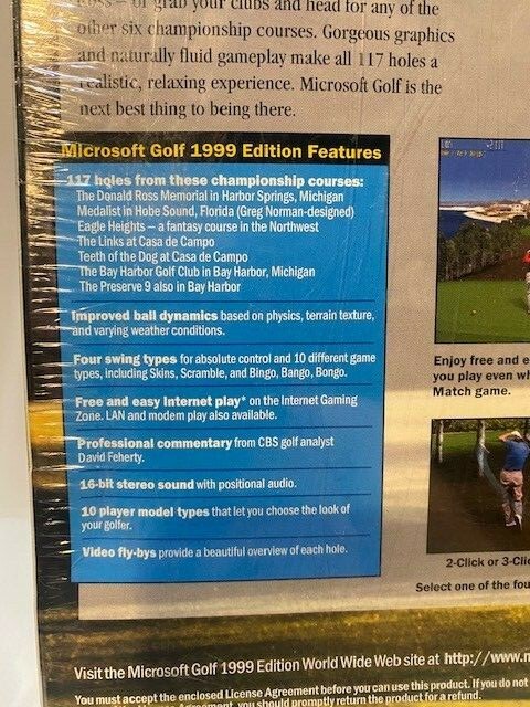 microsoft golf 1999 edition-windows 95/98/NT 4.0