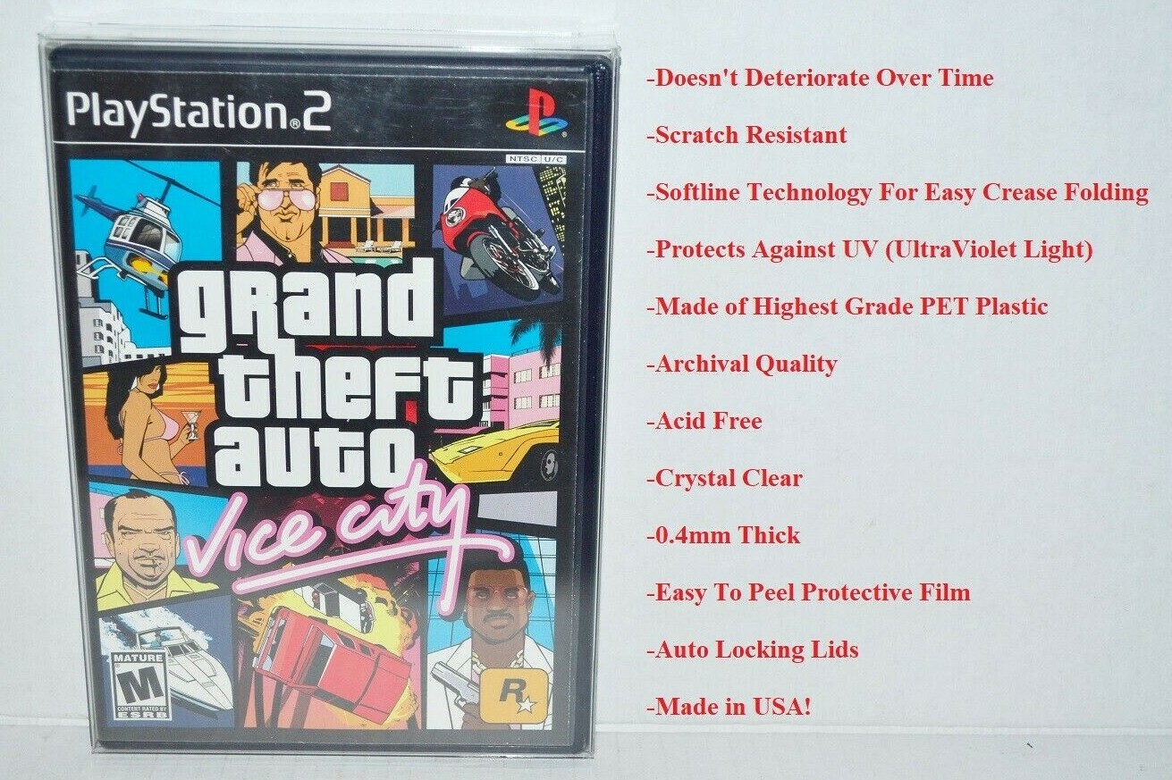 50 Plastic Game Protectors Cases Sleeves Display Box For Sony PlayStation 2 PS2