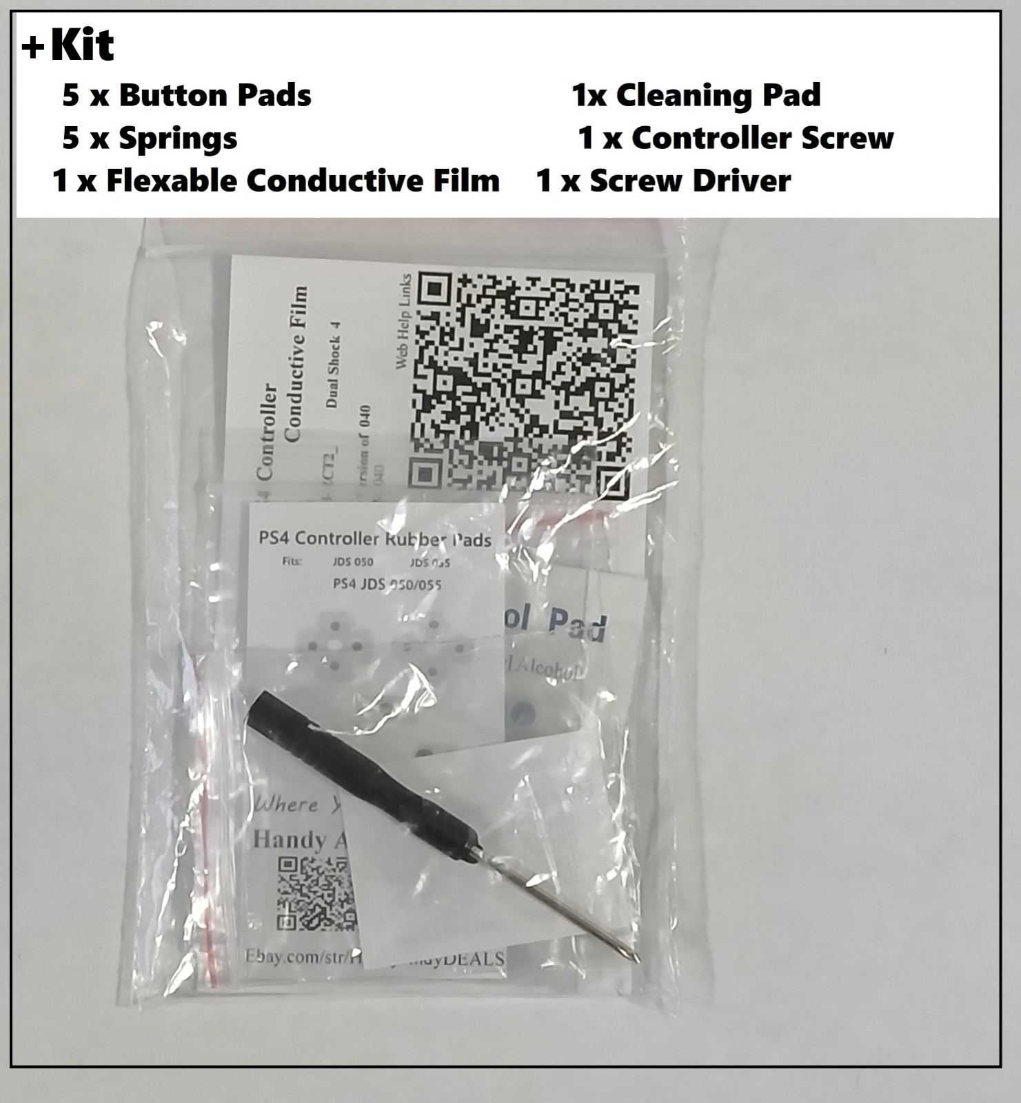 PS4 Controller Buttons Rubber Conductive Pad, Version 10 11 20 30 40 50 55 +KIT