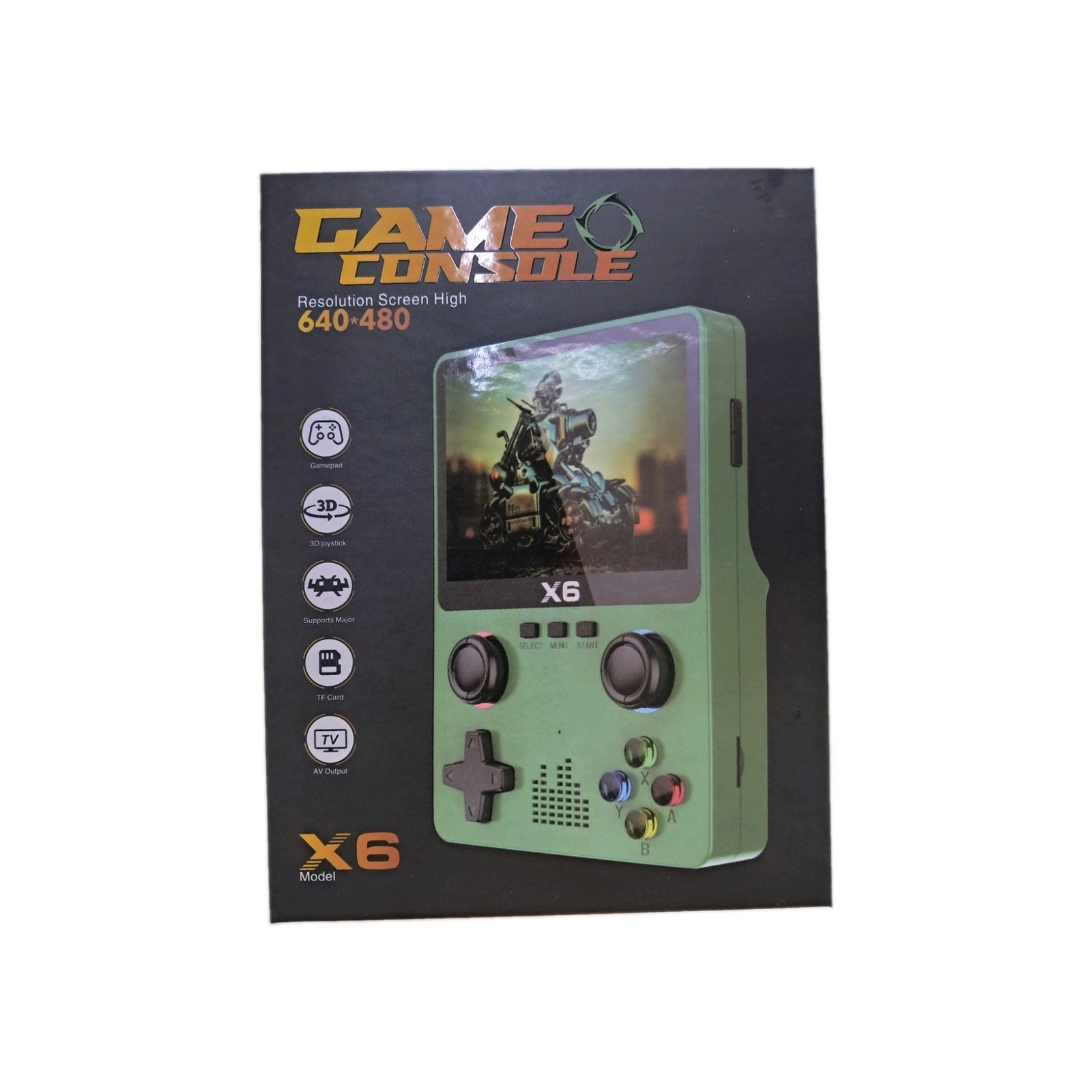 X6 Handheld Retro Game Console 4000+ Games 64GB 3.5″ IPS TV Out (White)